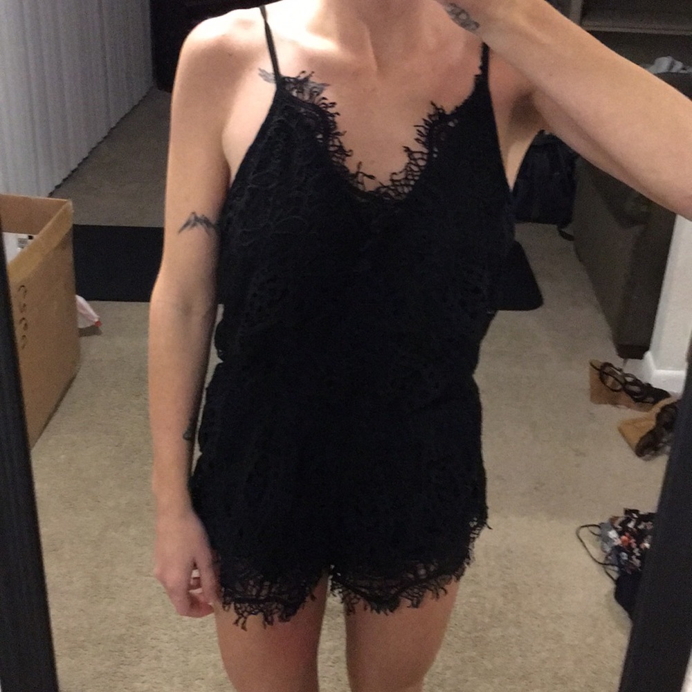 Black lace romper